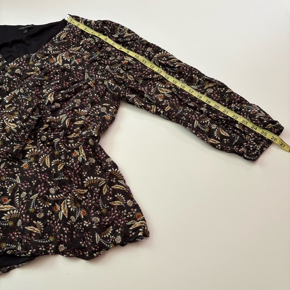 Lane Bryant Lined Floral Peplum Blouse Plus Size - Picture 11 of 11